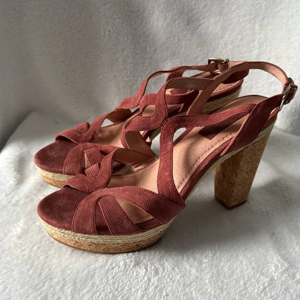 Nurture Heels Women's Strappy Sandals - Brown Size‎ 8.5M Party Career New